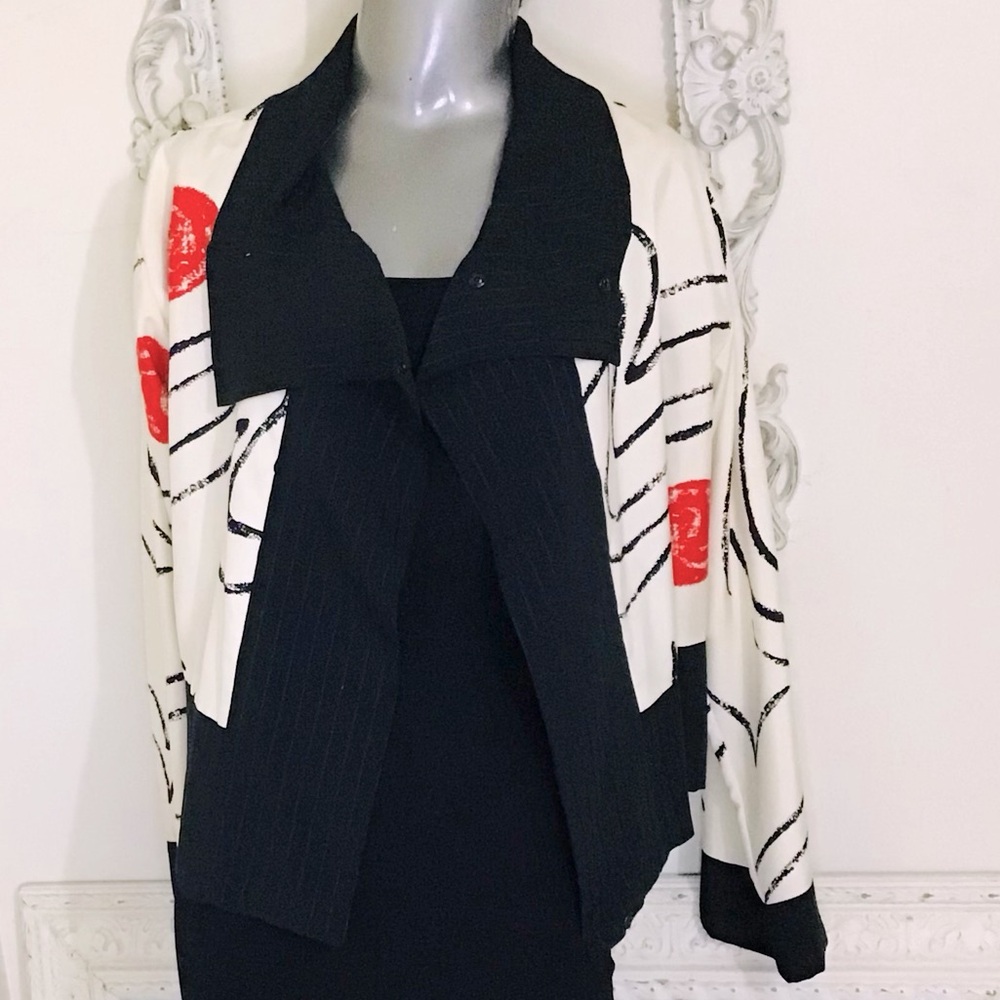 Graphic Print Silk Blend Jacket - Picture 7 of 9